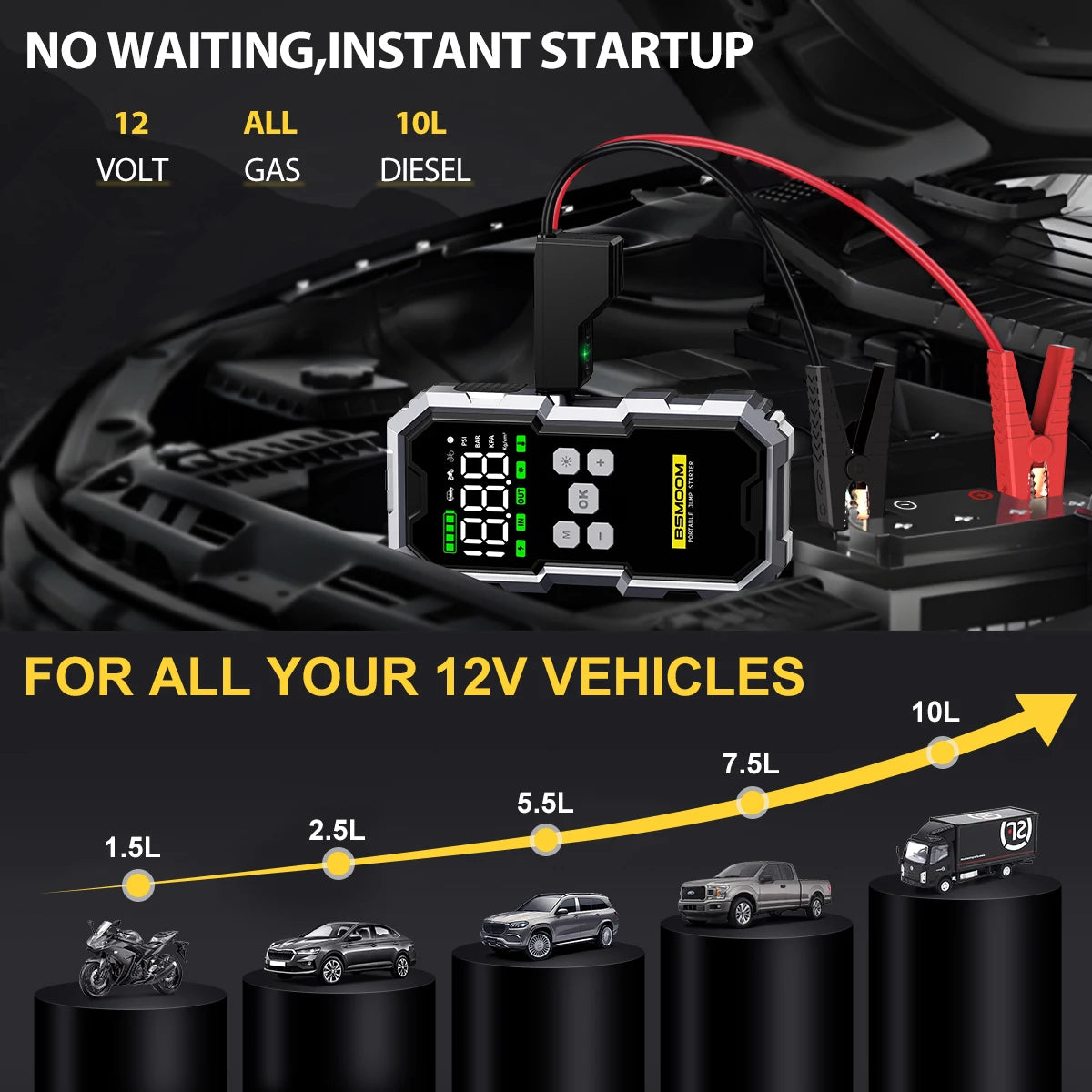 7000A Car Jump Starter with Air Compressor & Power Bank