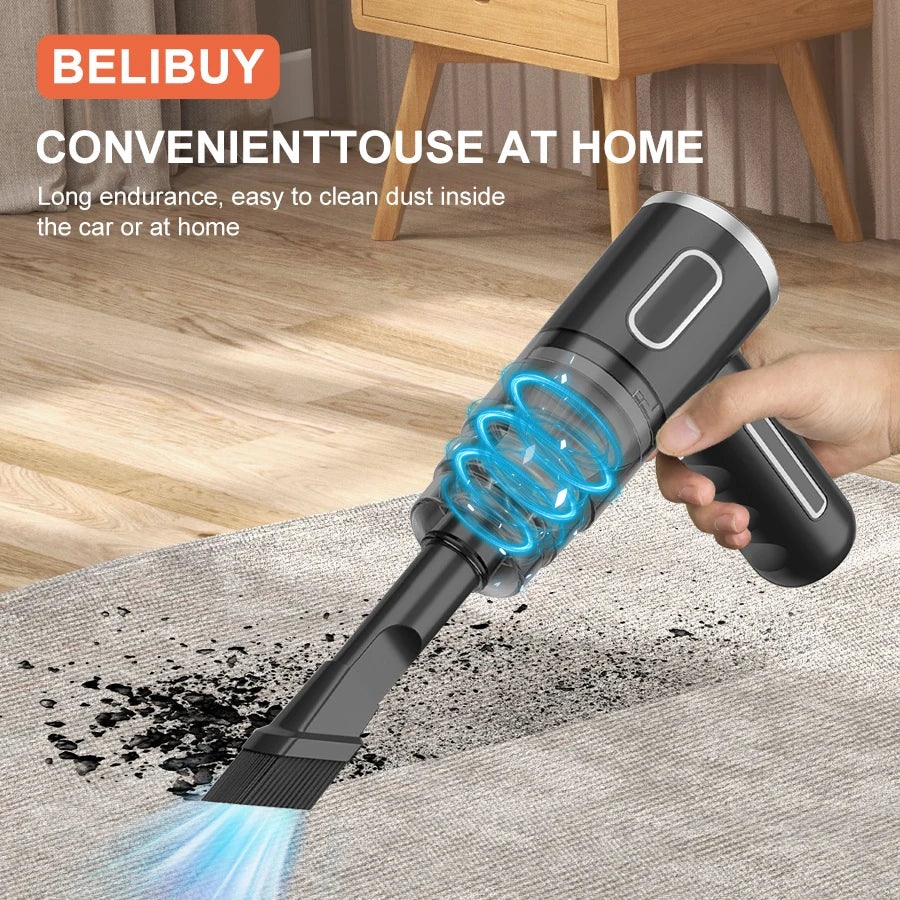 Complete BELIBUY vacuum cleaner set with nozzles, brush, USB charger, and filters