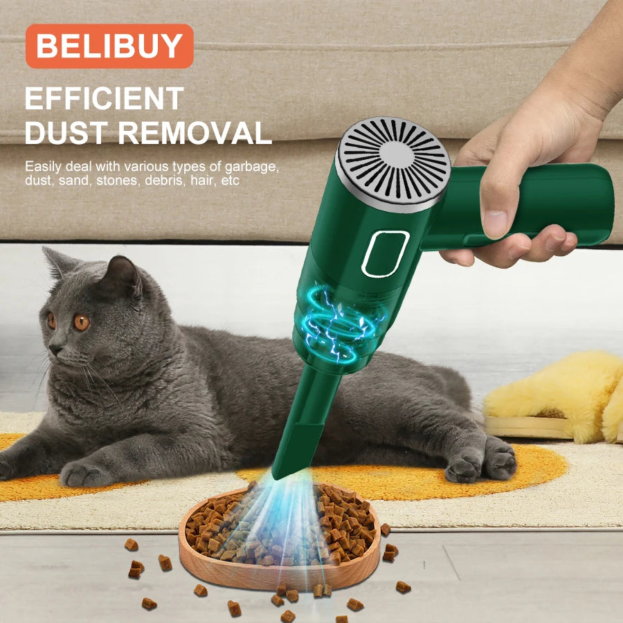 Vacuum cleaner being used both at home and in a vehicle – versatile cleaning tool