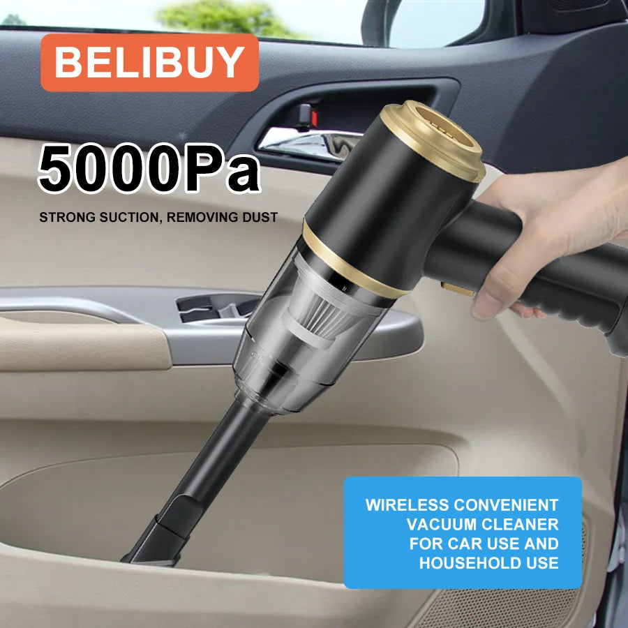 Complete BELIBUY vacuum cleaner kit with nozzles, brush heads, and USB charger