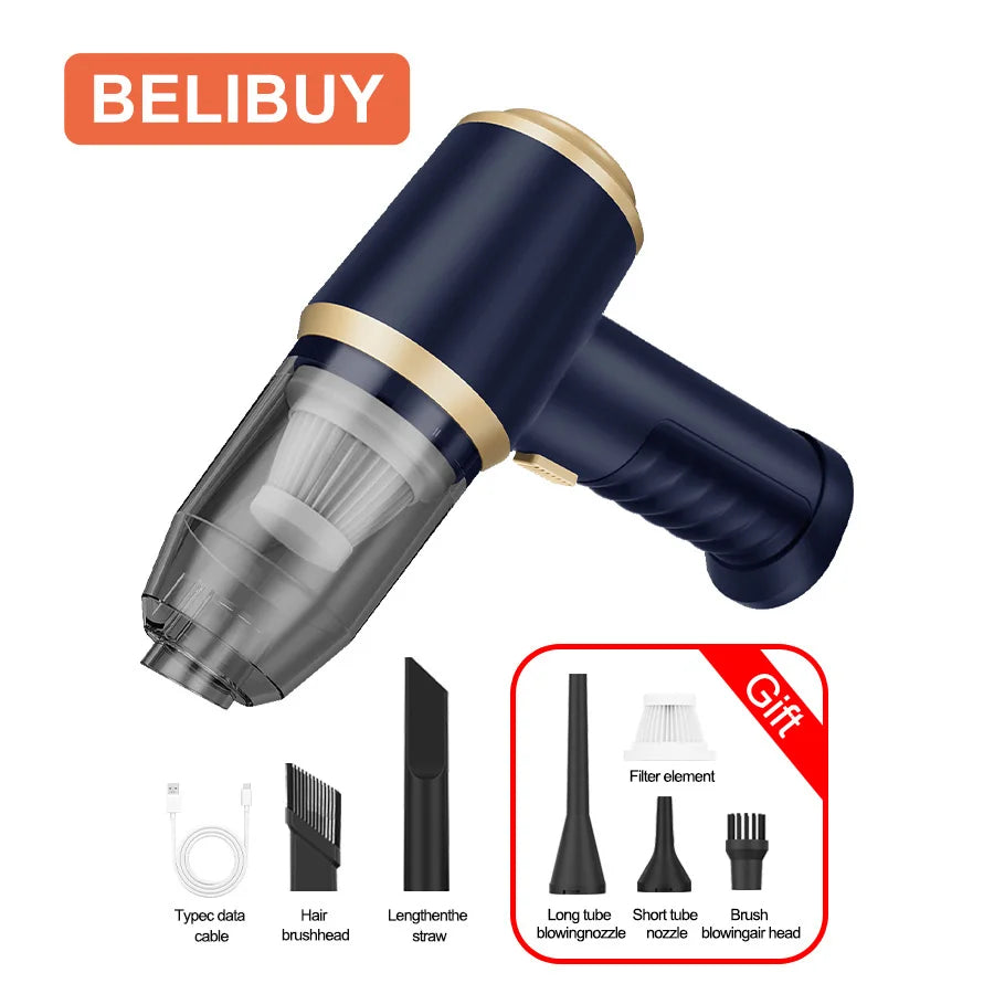 BELIBUY blue variant mini vacuum – USB rechargeable and lightweight