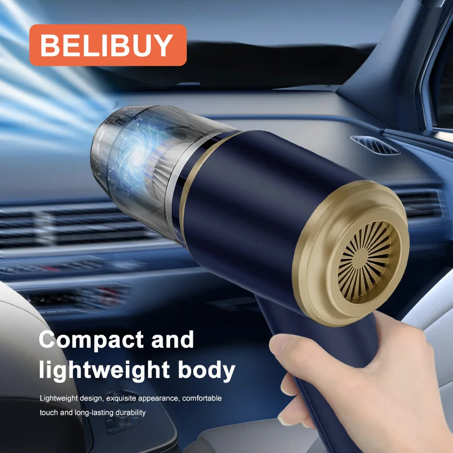 USB charging port close-up on 4000mAh BELIBUY vacuum cleaner