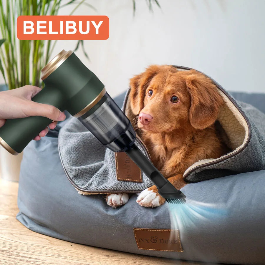 BELIBUY vacuum cleaner in action on car floor mat – efficient dirt removal