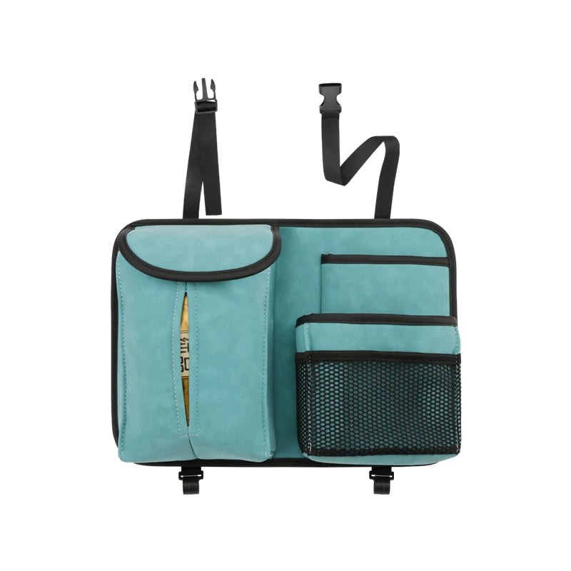 Blue PU leather car back seat pocket organizer variant