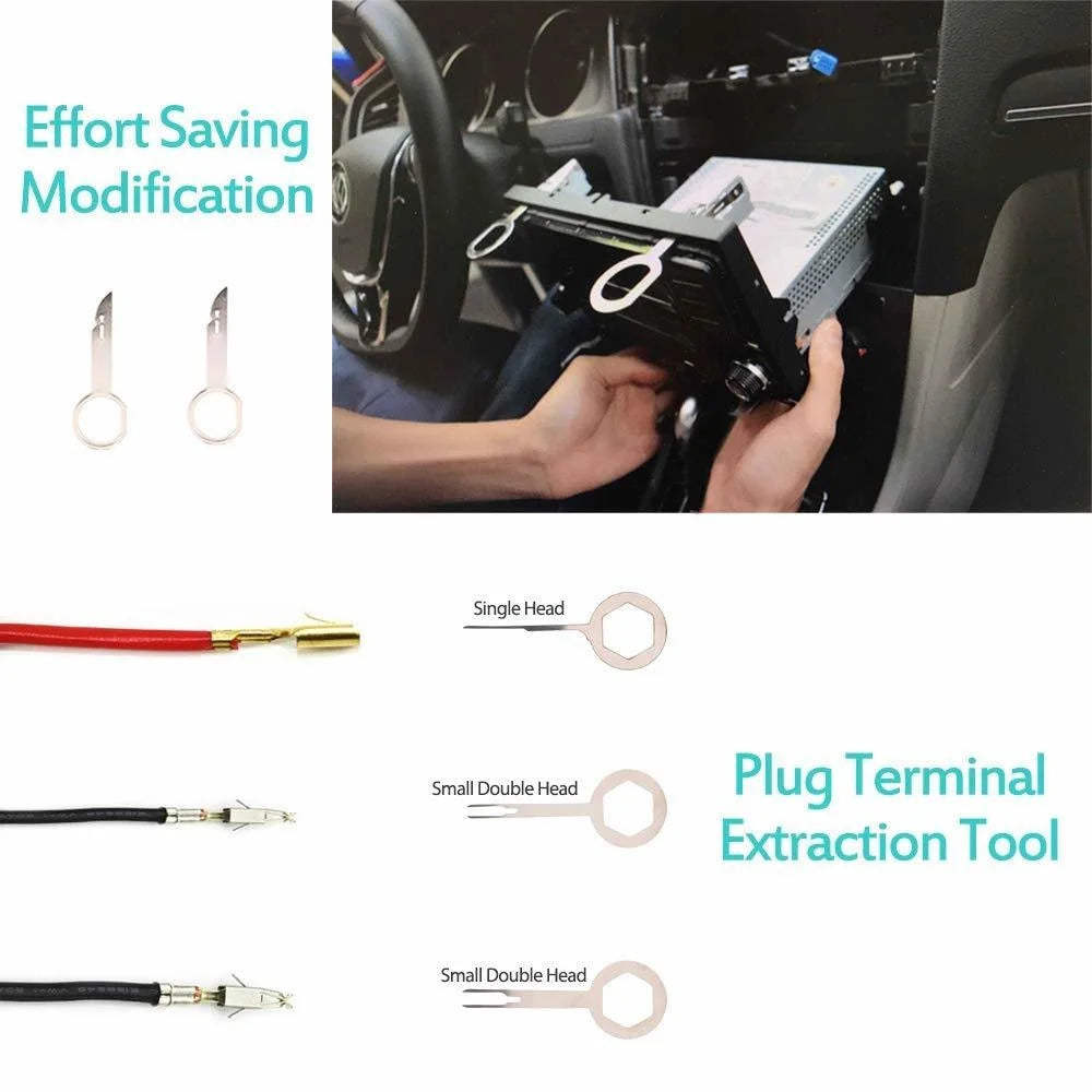 Mixed variety of automotive clips included in interior trim disassembly kit