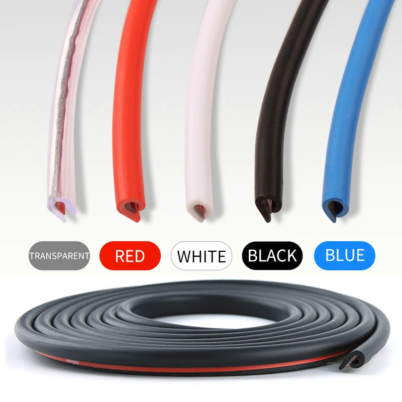 close-up view of car door edge protector installed on vehicle