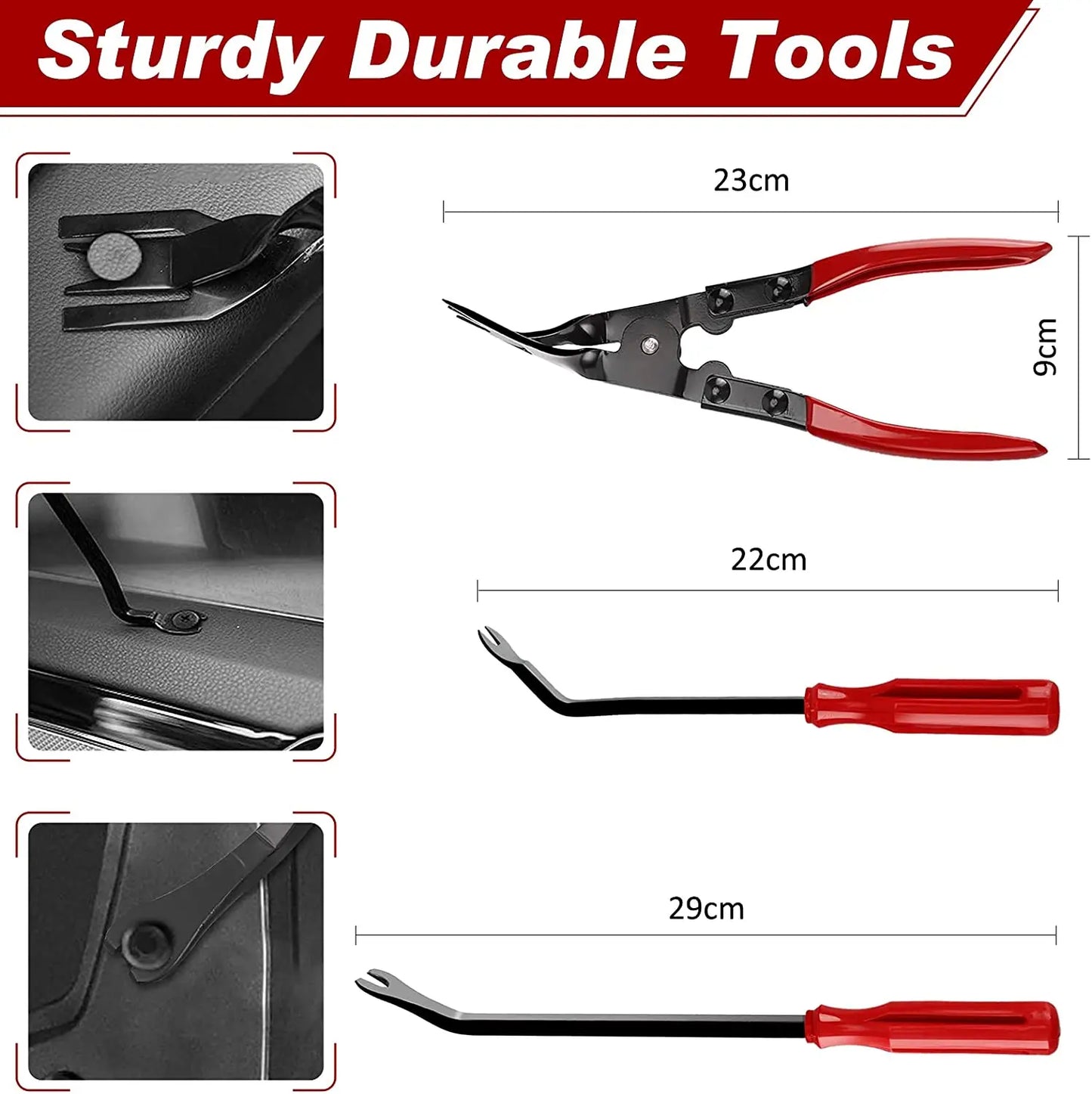 Trim tool set being used to remove car dashboard panel