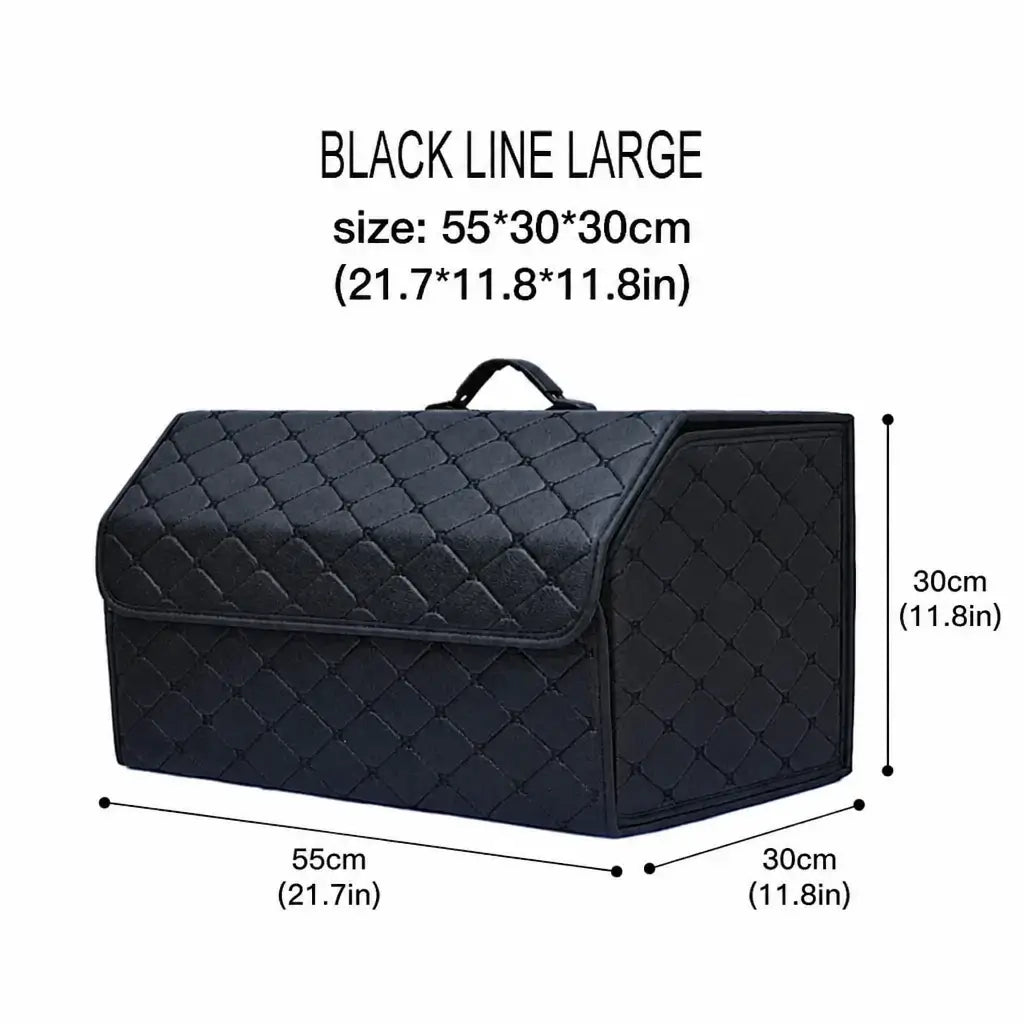 Car trunk organizer black large size 55x30x30cm dimensions product photo