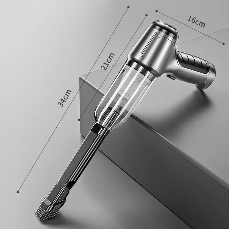 Slim design of cordless brushless vacuum – ideal for glovebox or trunk storage