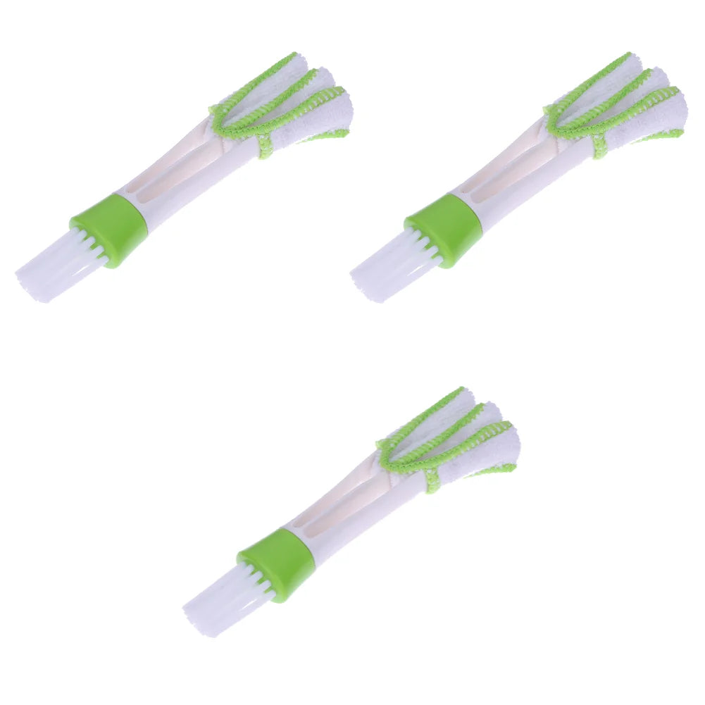 3-pack green vent and blind cleaning brushes – universal fit for car interiors