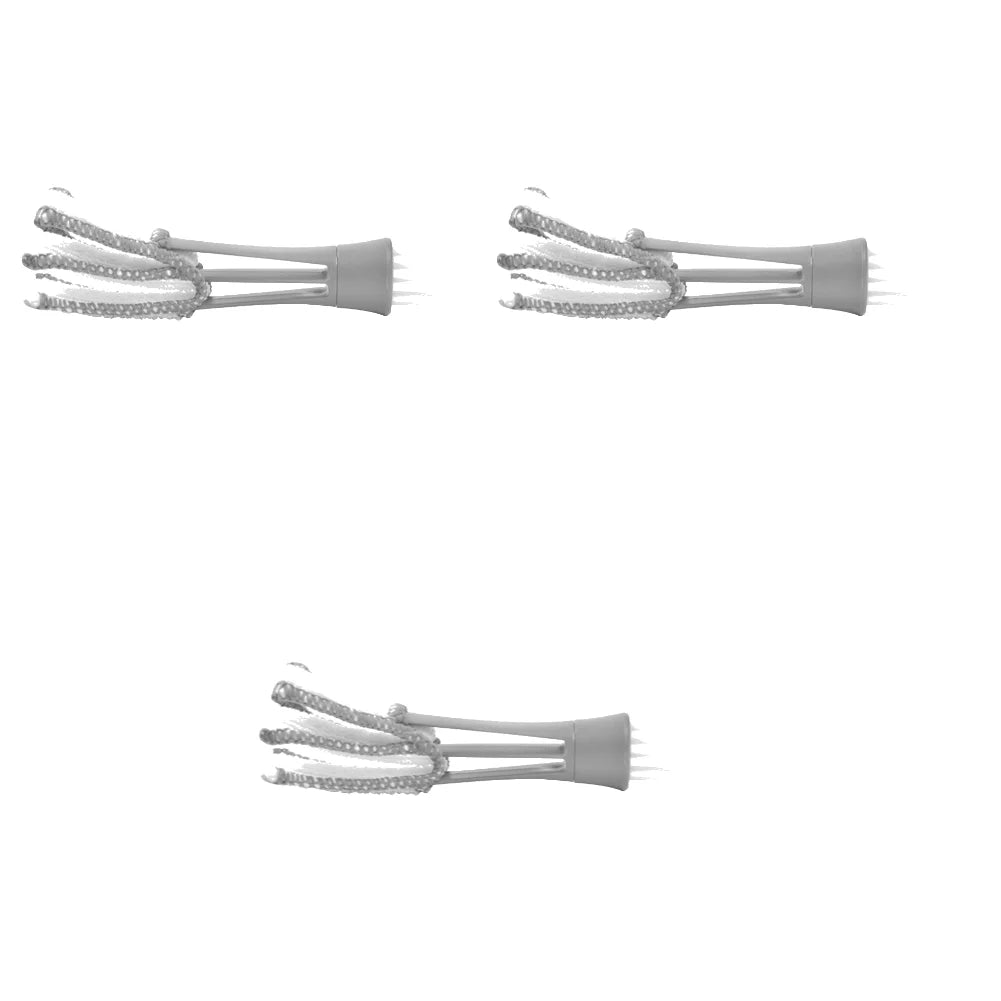 3-piece grey interior dusting brush set for car air conditioning vents