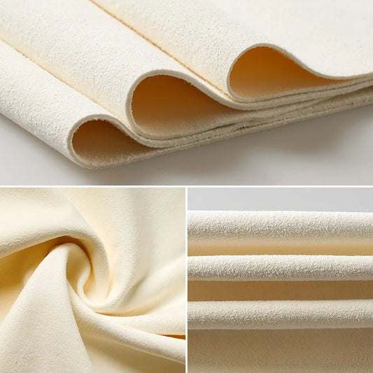 Folded chamois leather towel showing soft texture