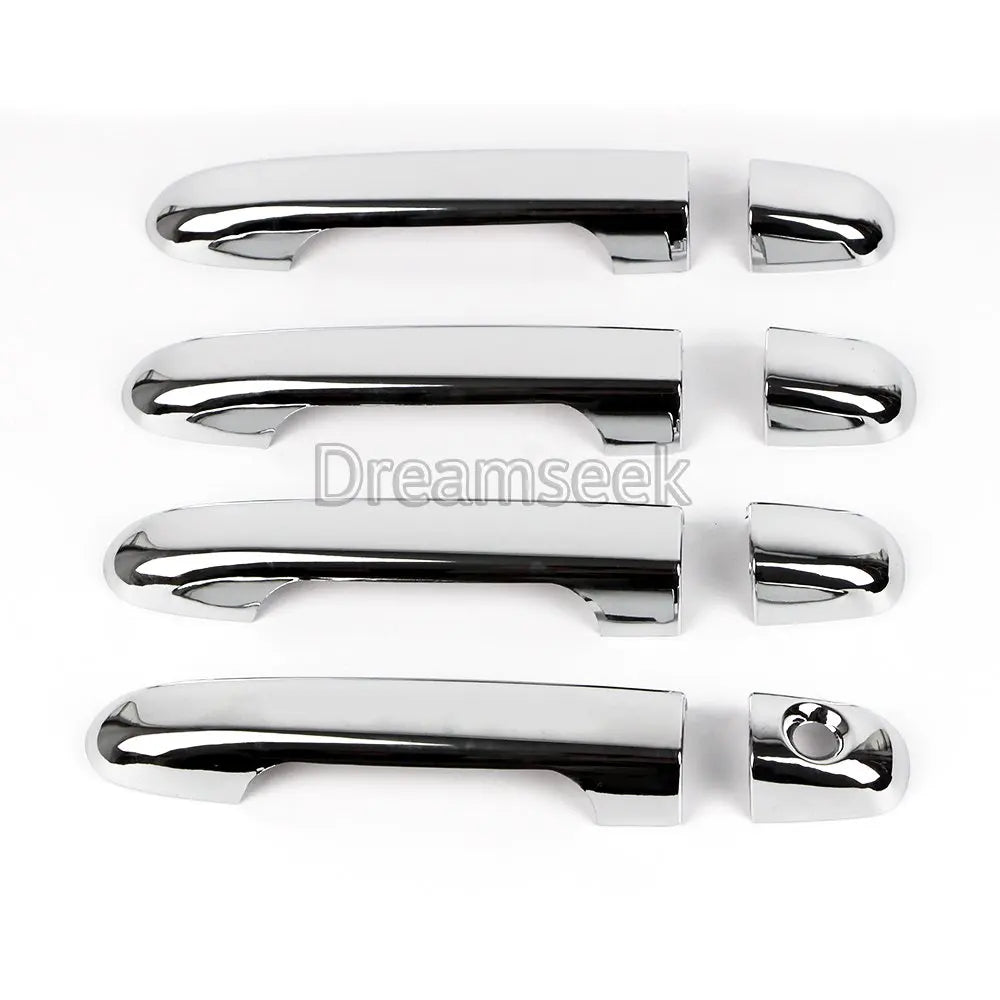 Chrome door handle cover set for Hyundai models with smart key system