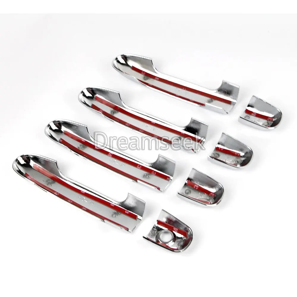 Curved chrome finish on Hyundai door handle cover with snug exterior fit