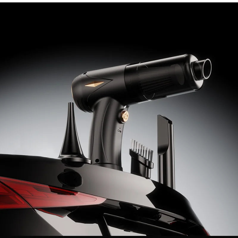 Complete cleaning kit with vacuum, nozzles, filter, and USB charger