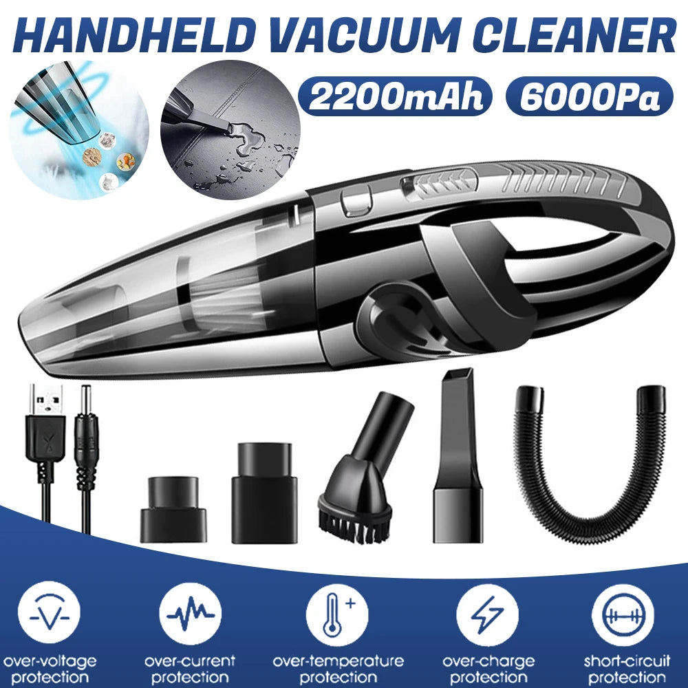 Handheld vacuum cleaning car seat upholstery – compact and portable