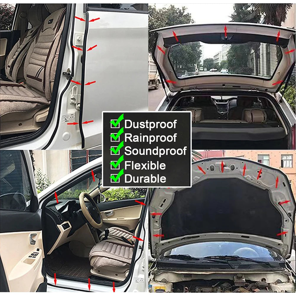 rubber seal forming a tight closure between car door and frame