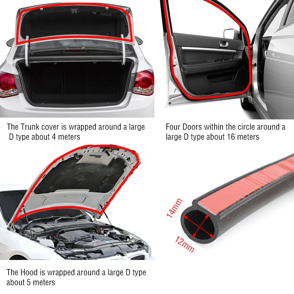 2-meter EPDM rubber strip rolled up for universal car sealing applications