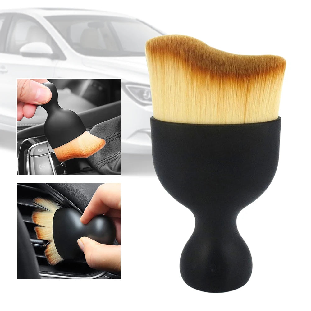 Dusting brush used on car air conditioner vents – flexible and compact