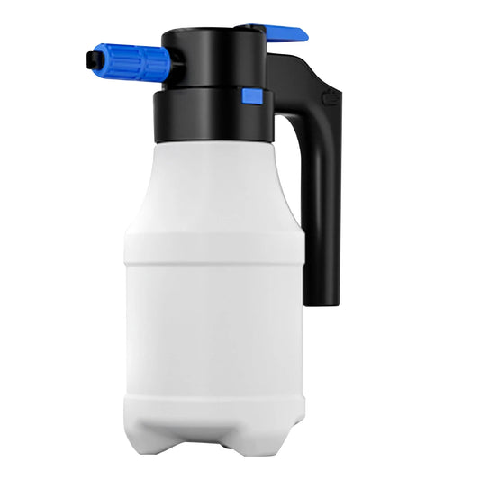 1.5L electric foam sprayer in black and white – battery-powered car wash cannon