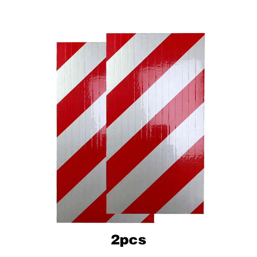 pair of red and white garage wall bumper strips for corner safety