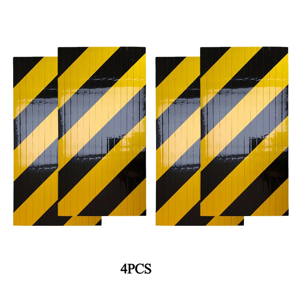 full 4-piece set of yellow and black garage wall bumper strips