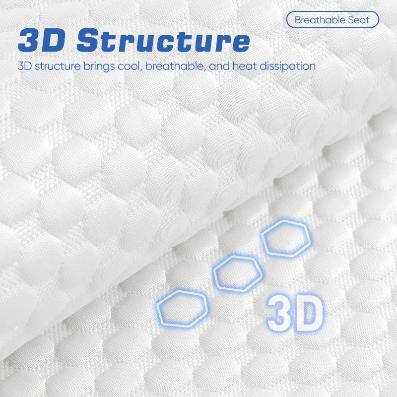 Close-up of breathable hexagonal 3D structure fabric used in ice silk car seat covers