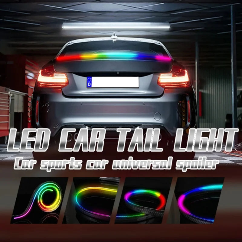 Flexible rainproof build of LED spoiler strip suitable for trunk and hatchbacks