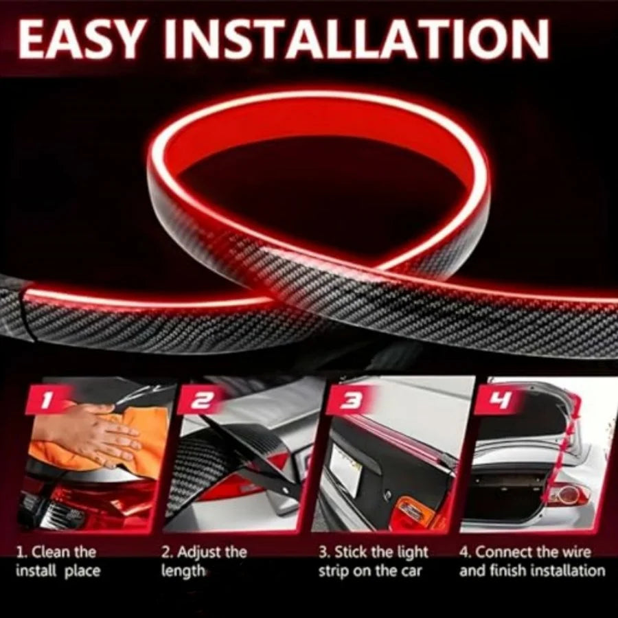 Wiring diagram for 51-inch spoiler light strip – brake, turn, and reverse setup