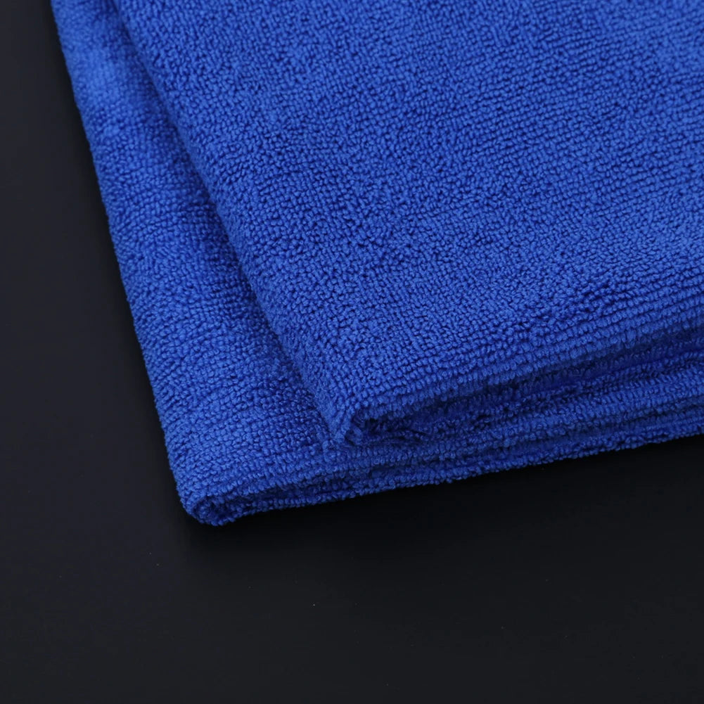 Neatly stacked microfiber towels – thick, absorbent, and quick drying