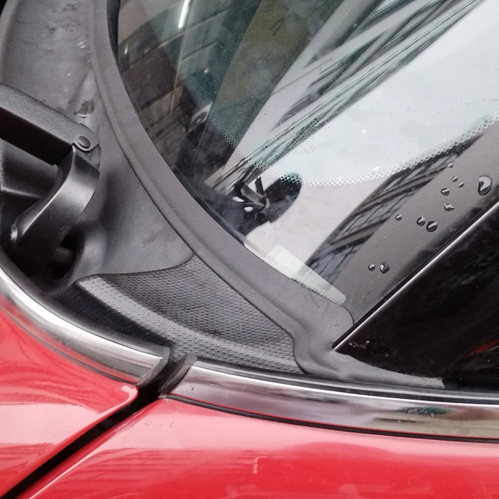 Close-up of MINI windshield cowl seal texture and edge profile