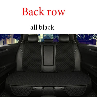 Black PU leather rear car seat cover with full back row coverage