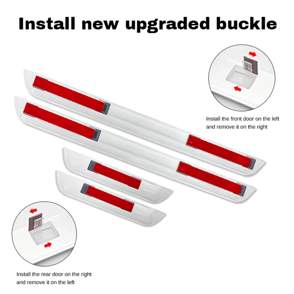 Wiring setup and installation view of RGB LED door sill light kit