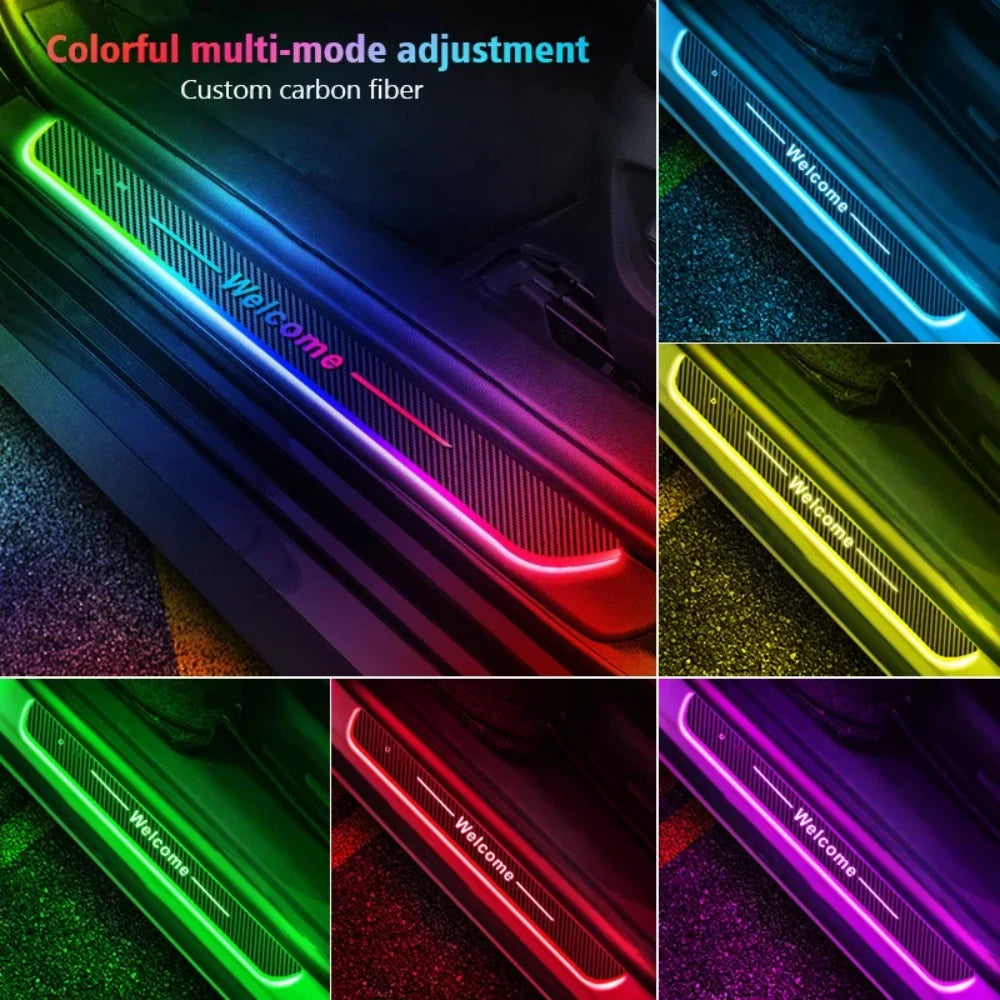 Remote control included with RGB LED door entry lights for customizable effects
