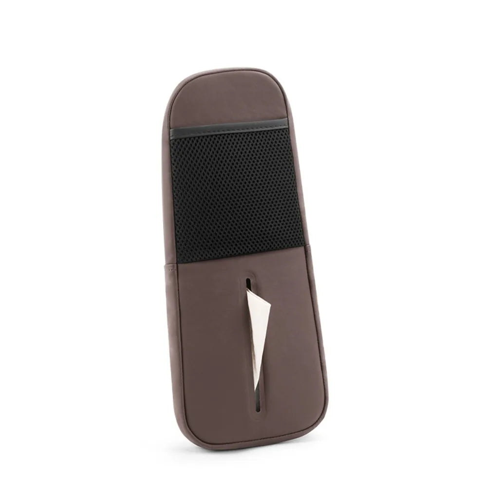 Brown leather side car seat organizer storage bag