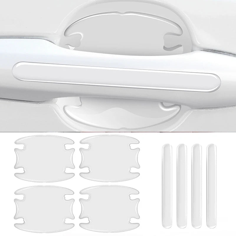 demonstration of applying silicone protector to door handle area