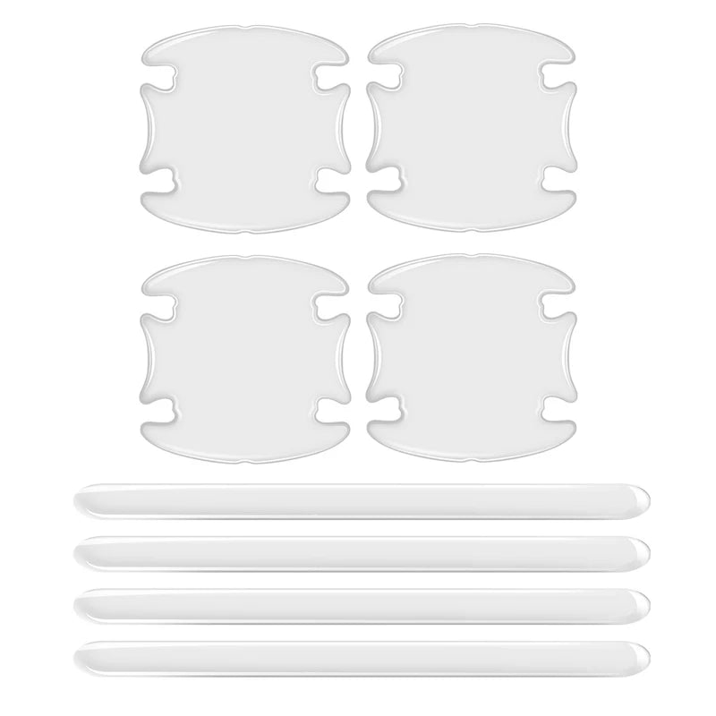 complete set of transparent silicone door bowl protectors shown unboxed