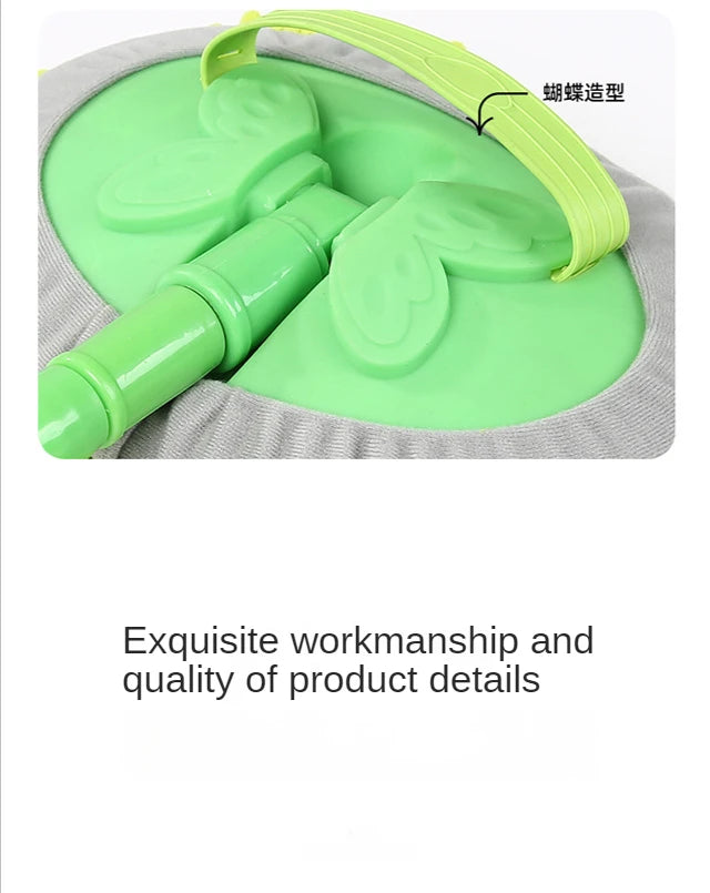 Underside of mop head showing 180° rotating pivot joint mechanism