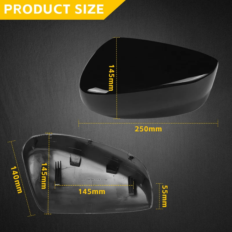 Backside view of snap-fit clip system for Hilux Revo mirror covers