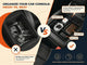 Car center console storage zone — gap filler, armrest pad, charging organizer and registration holder installed in vehicle interior