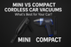 Comparison of mini vs compact cordless car vacuums — find the right cleaner for your vehicle
