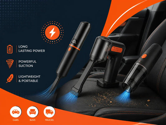 Cordless car vacuums with long battery life cleaning car interior without stopping
