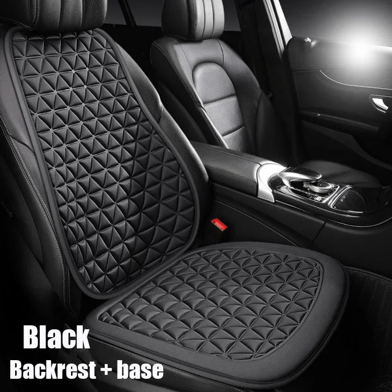 3D breathable car seat cover black front seat backrest and seat base 2-piece set installed in driver seat