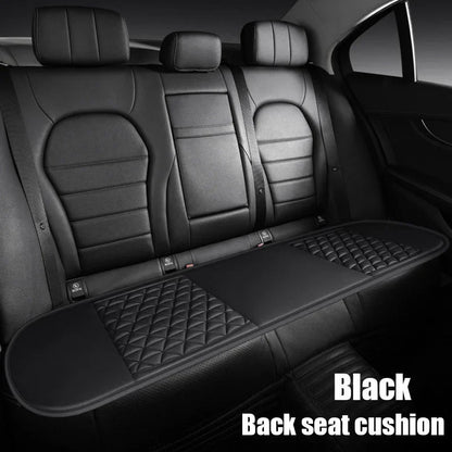 3D breathable car seat cover black rear bench cushion mat installed in car backseat diamond quilted pattern