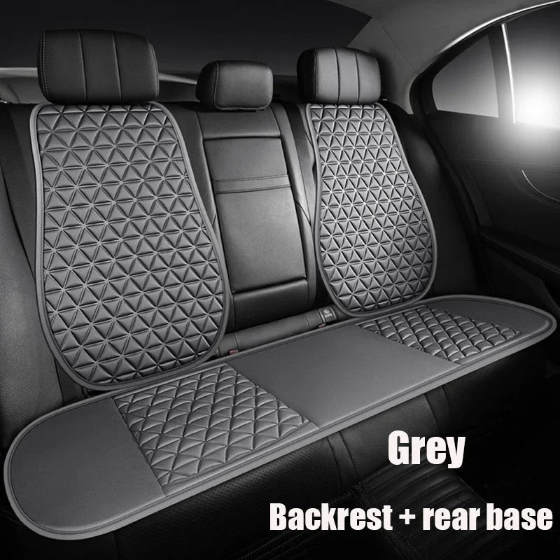 3D breathable car seat cover grey rear backrest and bench base 2-piece set installed in car backseat