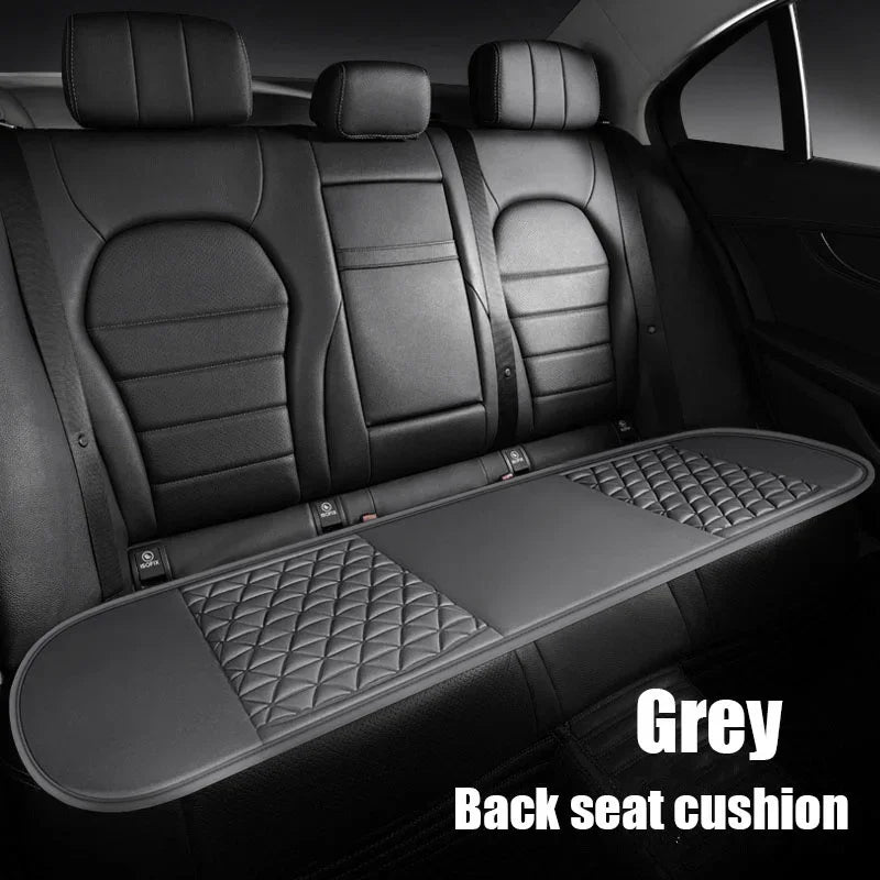 3D breathable car seat cover grey rear bench cushion mat installed in car backseat diamond quilted pattern