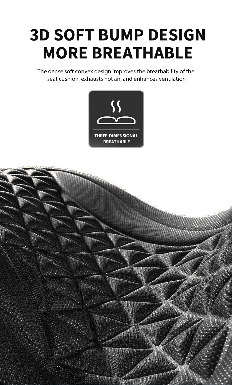 Rear seat view of 3D breathable car seat cover