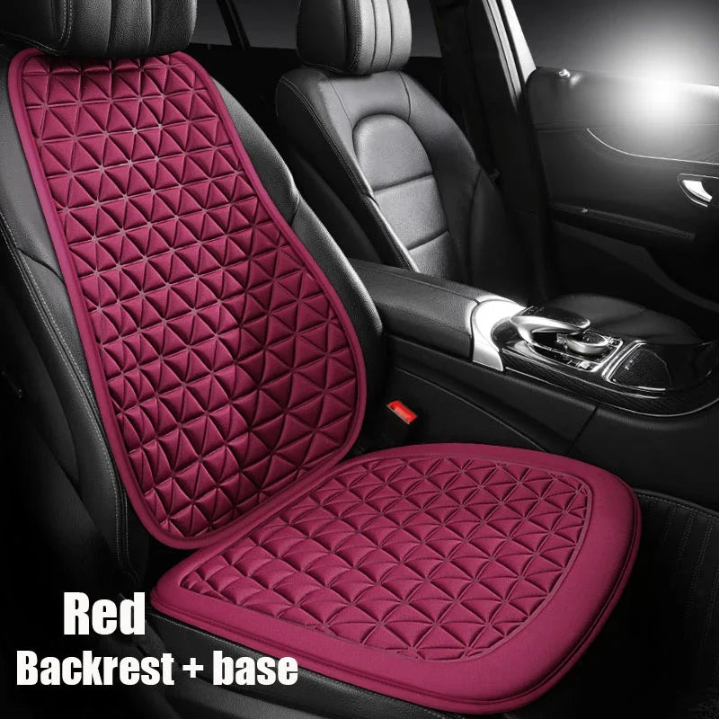 3D breathable car seat cover red front seat backrest and seat base 2-piece set installed in driver seat