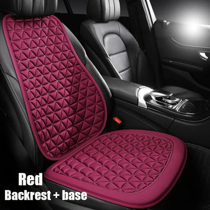 3D breathable car seat cover red front seat backrest and seat base 2-piece set installed in driver seat