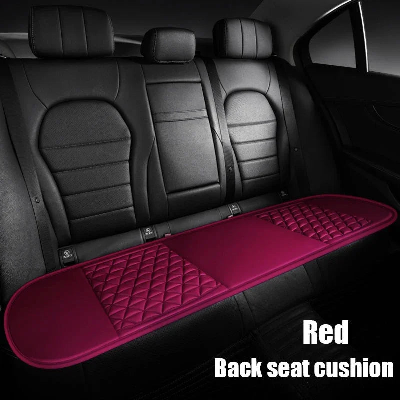 3D breathable car seat cover red rear bench cushion mat installed in car backseat diamond quilted pattern